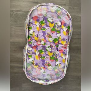 0-6months baby travel bed with mosquito net Cartoon Print infant bed - Purple